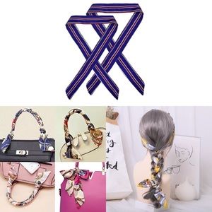 Ladies' Twilly Ribbon Bag Tied Handle Small Ribbon ScarfKind 2 PCs)